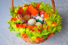 ilustracja do wpisu 
"Koszyczek dobrych życzeń" - piosenka na kwiecień